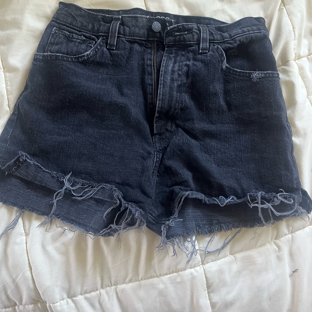 BDG high waisted black denim shorts, lightly worn